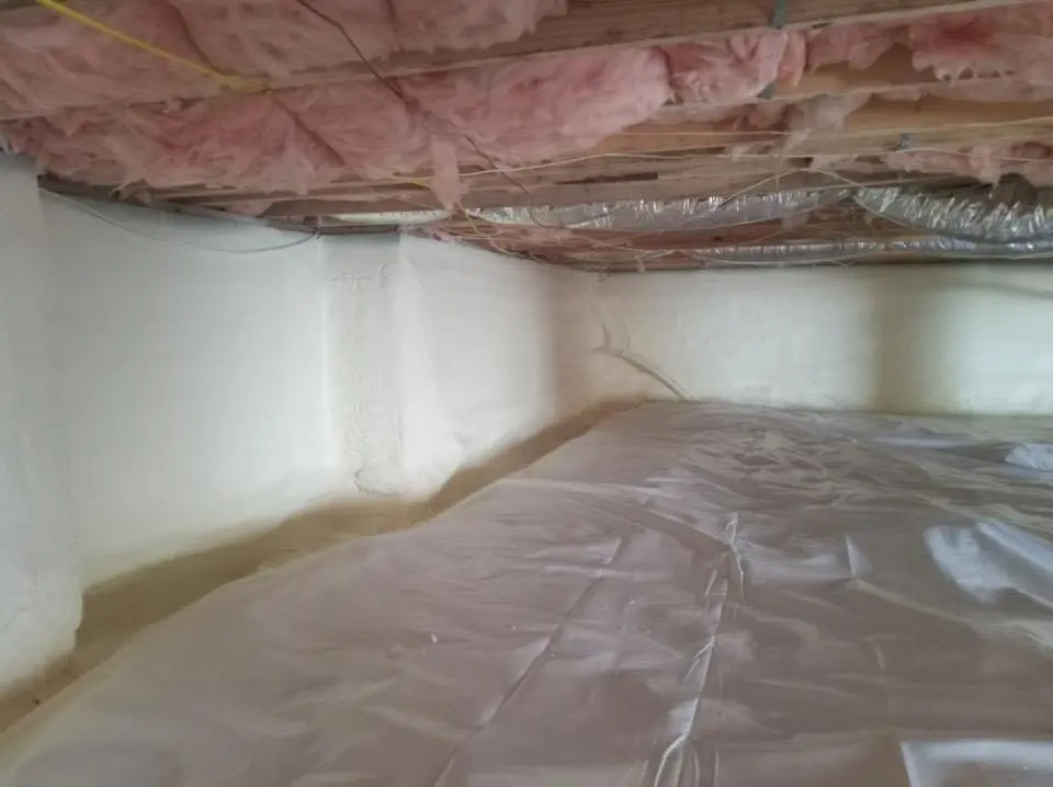 Crawl space encapsulation with closed-cell spray foam for Attic Insulation in Parkland